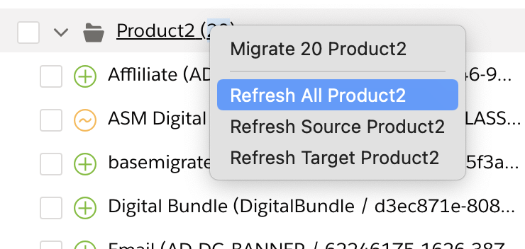 migrate vlocity products idx workbench refresh all product2