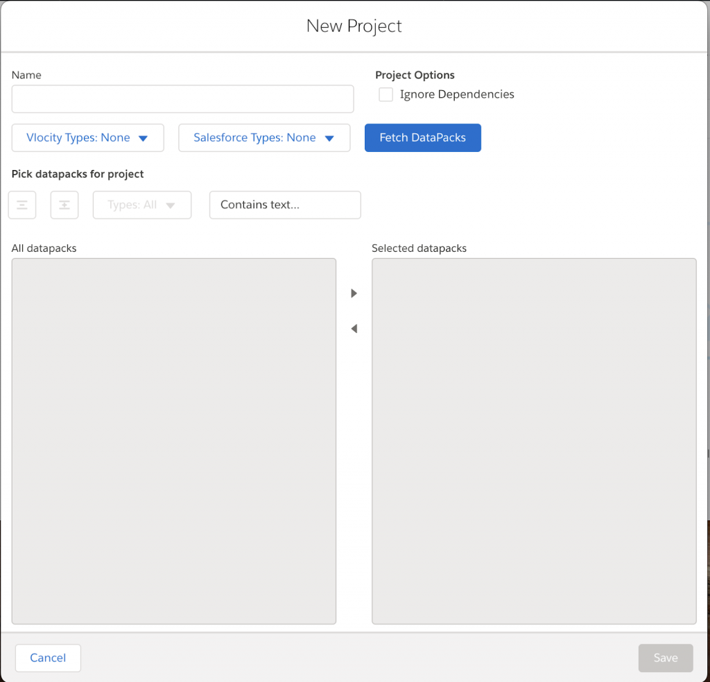 migrate vlocity products idx workbench new project window