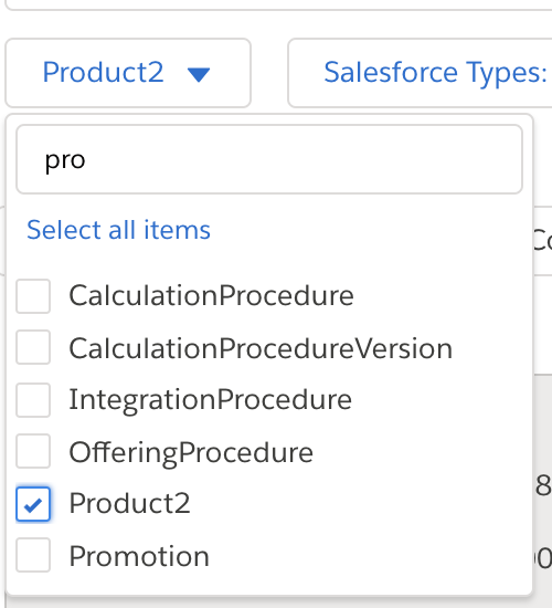 migrate vlocity products idx workbench product2 vlocity types select project